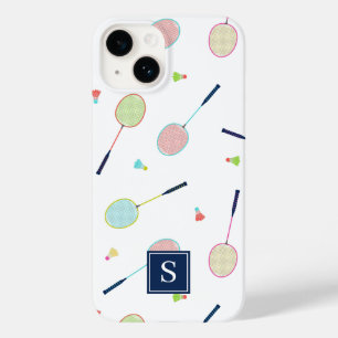 Schattige gepersonaliseerd monogram badmintonpatro Case-Mate iPhone 14 hoesje