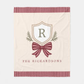 Schattige gepersonaliseerd monogram boog kerst fleece deken (Voorkant)