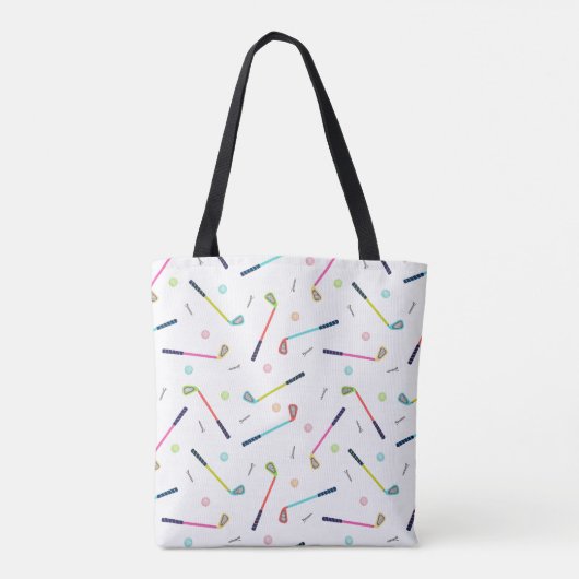 Schattige Gepersonaliseerd Monogram Golfpatroon Vr Tote Bag (Achterkant)
