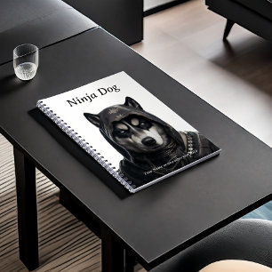 Schattige gepersonaliseerd Ninja Dog Husky Notitie Notitieboek