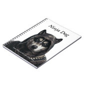 Schattige gepersonaliseerd Ninja Dog Husky Notitie Notitieboek (Linkerzijde)