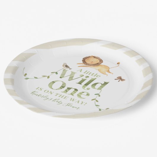 Schattige gepersonaliseerd Oerwoud Safari Baby sho Papieren Bordje (Gekanteld)