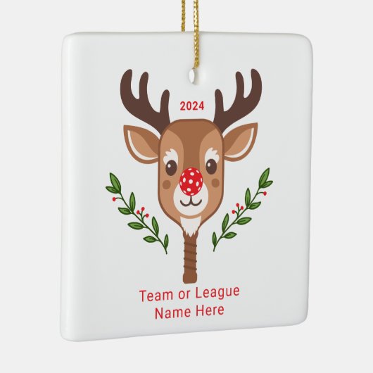 Schattige gepersonaliseerd rendier pickleball Orna Keramisch Ornament (Rechts)