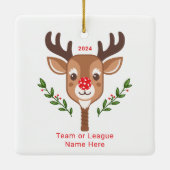 Schattige gepersonaliseerd rendier pickleball Orna Keramisch Ornament (Achterkant)