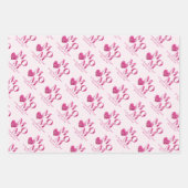 Schattige Gepersonaliseerd Roze Bloemen MOM en Har Inpakpapier Vel (Voorkant 3)