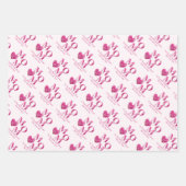 Schattige Gepersonaliseerd Roze Bloemen MOM en Har Inpakpapier Vel (Voorkant 2)