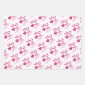 Schattige Gepersonaliseerd Roze Bloemen MOM en Har Inpakpapier Vel (Voorkant)