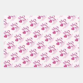 Schattige Gepersonaliseerd Roze Bloemen MOM en Har Inpakpapier Vel