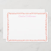 Schattige gepersonaliseerd roze Sinaasappel Squigg Bedankkaart (Voorkant / Achterkant)