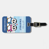 Schattige Gepersonaliseerd Schattige Paar Pinguïn  Bagagelabel (Voorkant horizontaal)