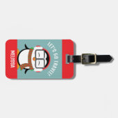 Schattige gepersonaliseerd Schattige pinguïn Bagag Bagagelabel (Voorkant horizontaal)
