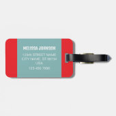 Schattige gepersonaliseerd Schattige pinguïn Bagag Bagagelabel (Achterkant horizontaal)