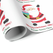 Schattige Gepersonaliseerd Sinterklaas Kinder Kers Cadeaupapier (Rol Hoek)