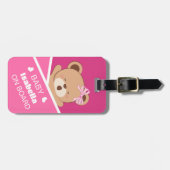 Schattige Gepersonaliseerd Sleepy Baby Beer Bagage Bagagelabel (Voorkant horizontaal)