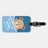 Schattige Gepersonaliseerd Sleepy Baby Beer Bagage Bagagelabel (Voorkant horizontaal)