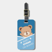 Schattige Gepersonaliseerd Sleepy Baby Beer Bagage Bagagelabel (Voorkant verticaal)