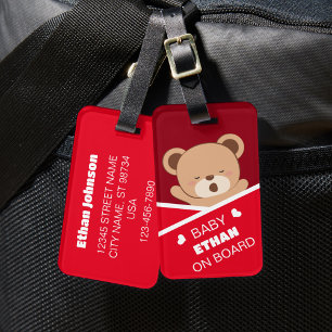 Schattige Gepersonaliseerd Sleepy Baby Beer Bagage Bagagelabel
