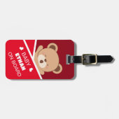 Schattige Gepersonaliseerd Sleepy Baby Beer Bagage Bagagelabel (Voorkant horizontaal)