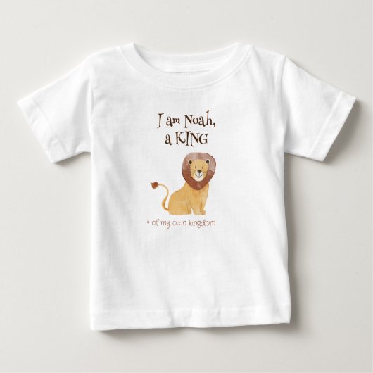 Schattige gepersonaliseerd T-shirt met leeuw, de k (Voorkant)