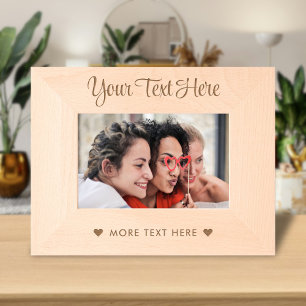 Schattige gepersonaliseerd teksttypografiescript v gegraveerde lijstjes