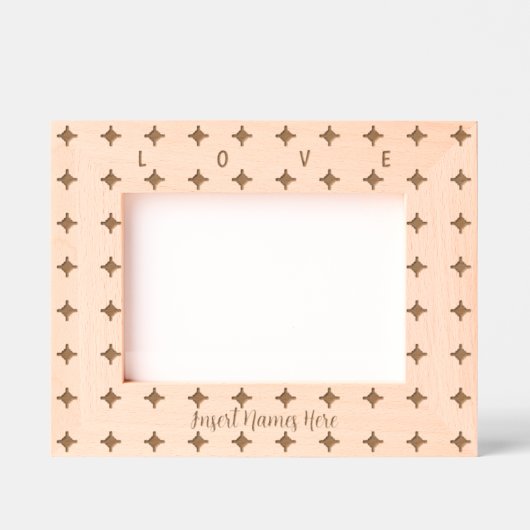 Schattige gepersonaliseerd vierpuntssterpatroon gegraveerde lijstjes (Voorkant)