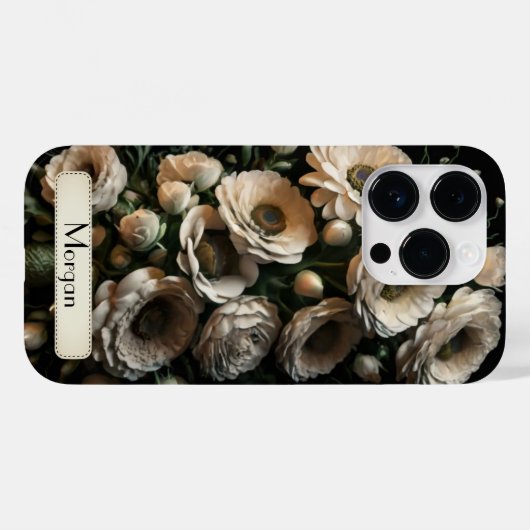 Schattige Gepersonaliseerd wit Bloemen Wildflower Case-Mate iPhone Case (Achterkant (horizontaal))