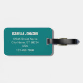 Schattige gepersonaliseerd Zee Turtle Bagagelabel (Achterkant horizontaal)