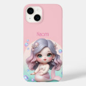 Schattige gepersonaliseerd zeemeermin telefoonhoes Case-Mate iPhone case (Achterkant)