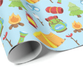 Schattige gepersonaliseerd zomerkamppatroon cadeaupapier (Rol Hoek)