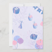 Schattige gepersonaliseerde 1e verjaardagsuitnodig kaart (Achterkant)