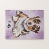 Schattige Gepersonaliseerde Australian Shepherd Legpuzzel (Horizontaal)