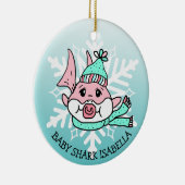 Schattige gepersonaliseerde Baby Keramisch Ornament (Rechts)