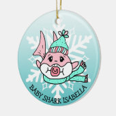 Schattige gepersonaliseerde Baby Keramisch Ornament (Links)
