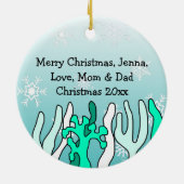 Schattige gepersonaliseerde Baby Keramisch Ornament (Achterkant)