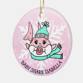 Schattige gepersonaliseerde Baby Keramisch Ornament (Links)