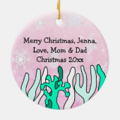 Schattige gepersonaliseerde Baby Keramisch Ornament (Achterkant)