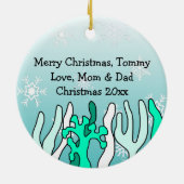 Schattige gepersonaliseerde Baby Keramisch Ornament (Achterkant)