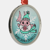 Schattige gepersonaliseerde Baby Metalen Ornament (Rechts)