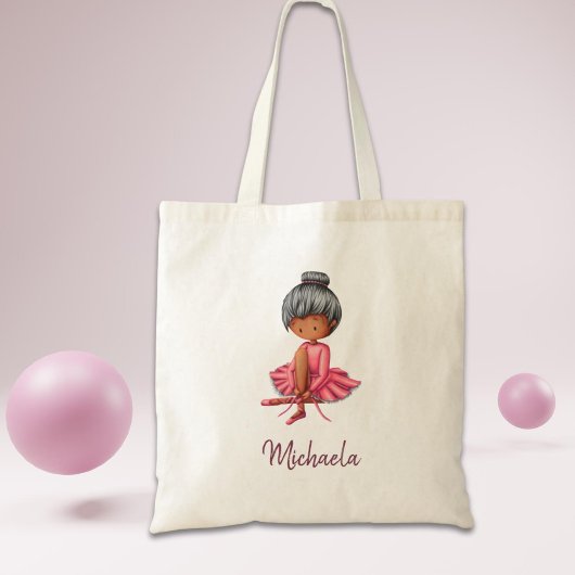 Schattige gepersonaliseerde balletdanseres tote bag