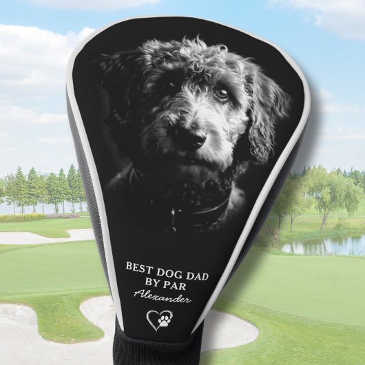 Schattige gepersonaliseerde beste Doodle-hondvader Golfheadcover