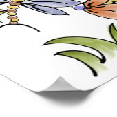 Schattige gepersonaliseerde bloementuin fee poster (Hoek)
