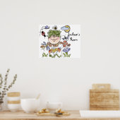 Schattige gepersonaliseerde bloementuin fee poster (Keuken)