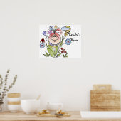 Schattige gepersonaliseerde bloementuinfee poster (Keuken)