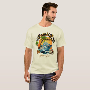 Schattige Gepersonaliseerde Cruiseschip Familie Re T-shirt