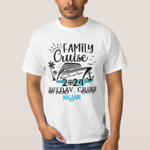 Schattige Gepersonaliseerde Cruiseschip Familie Re T-shirt