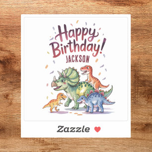 Schattige gepersonaliseerde dinosaurus gefelicitee sticker