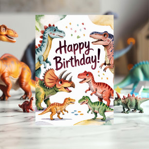 Schattige gepersonaliseerde dinosaurus verjaardag  kaart