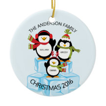 Schattige gepersonaliseerde familie van 3 pinguïns