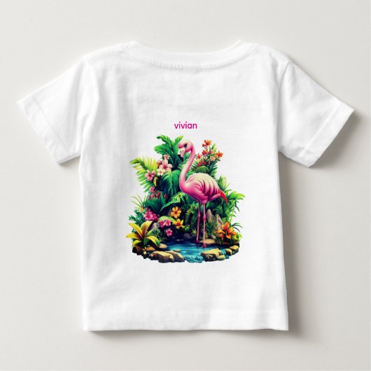 Schattige gepersonaliseerde flamingo baby (Achterkant)