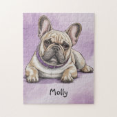 Schattige gepersonaliseerde Franse Bulldog Legpuzzel (Verticaal)